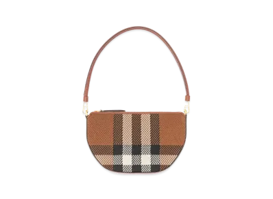 Burberry Knit Check Olympia Pouch "Vertical Brown"