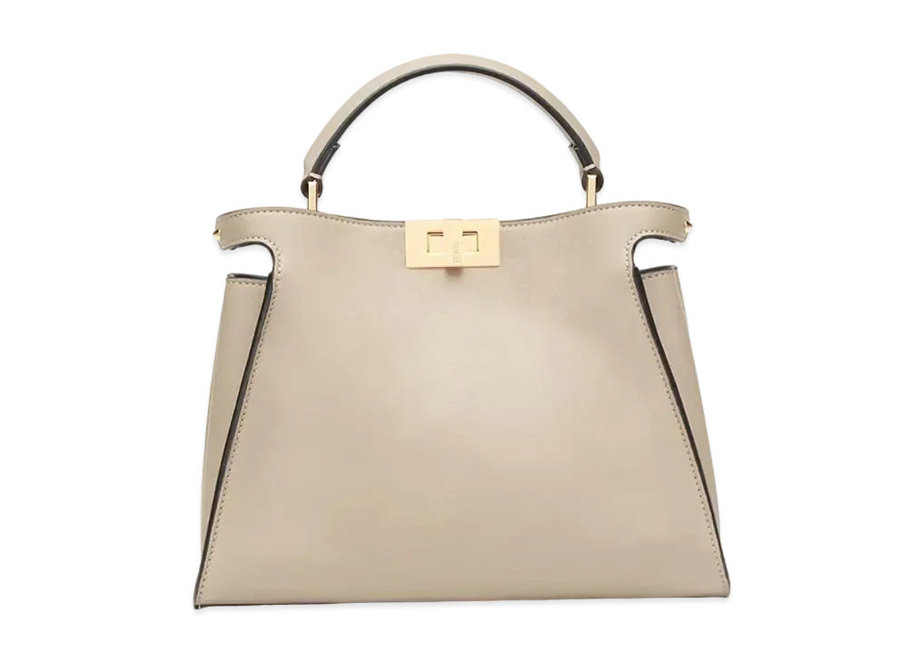 FENDI Peekaboo Essentially Leather Bag "Beige"