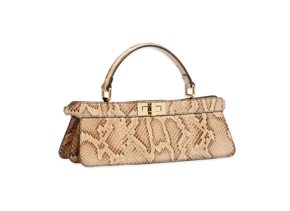 FENDI Peekaboo I See U Stretch Python Leather Bag "Beige"