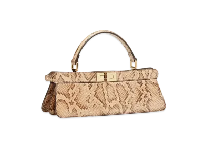FENDI Peekaboo I See U Stretch Python Leather Bag "Beige"