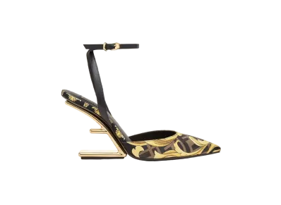 FENDI x Versace Fendace Printed Silk High-Heeled Slingbacks "Multicolor"
