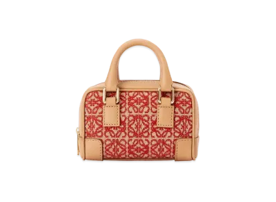 LOEWE Nano Amazona In Anagram Jacquard And Calfskin "Red/Warm Desert"