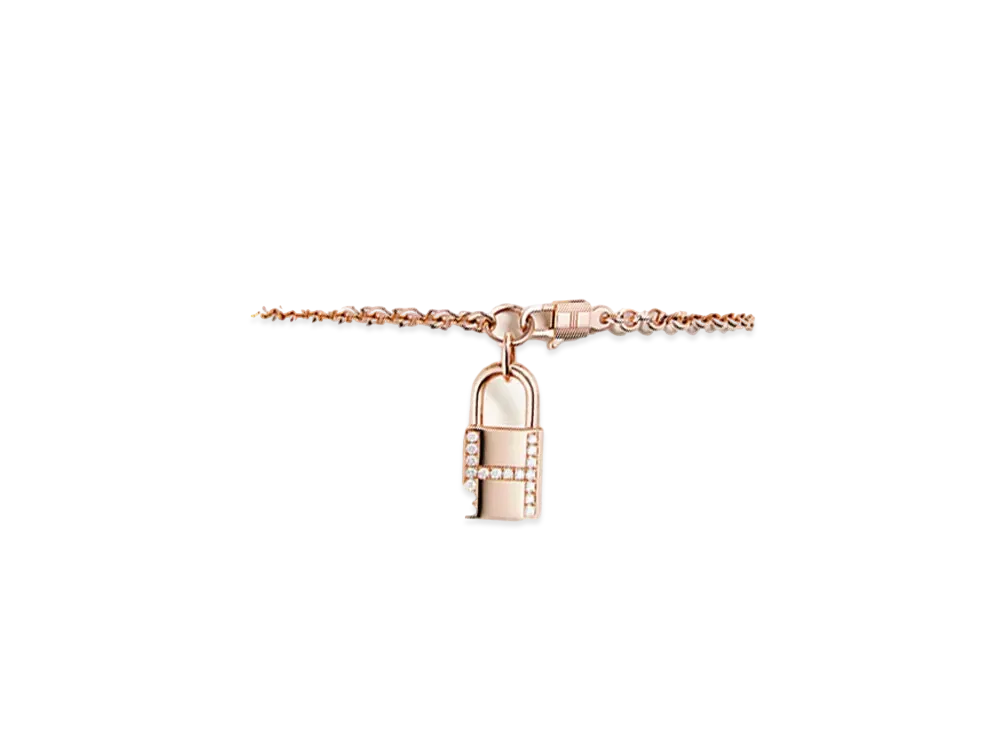 Hermes Cadenas Amulette Bracelet PM "Pink Gold/Diamond"