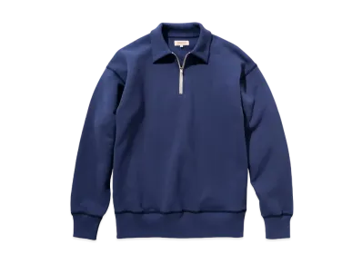 THE REAL McCOY'S 9oz. LOOPWHEEL QUARTER-ZIP SWEATSHIRT "Navy"