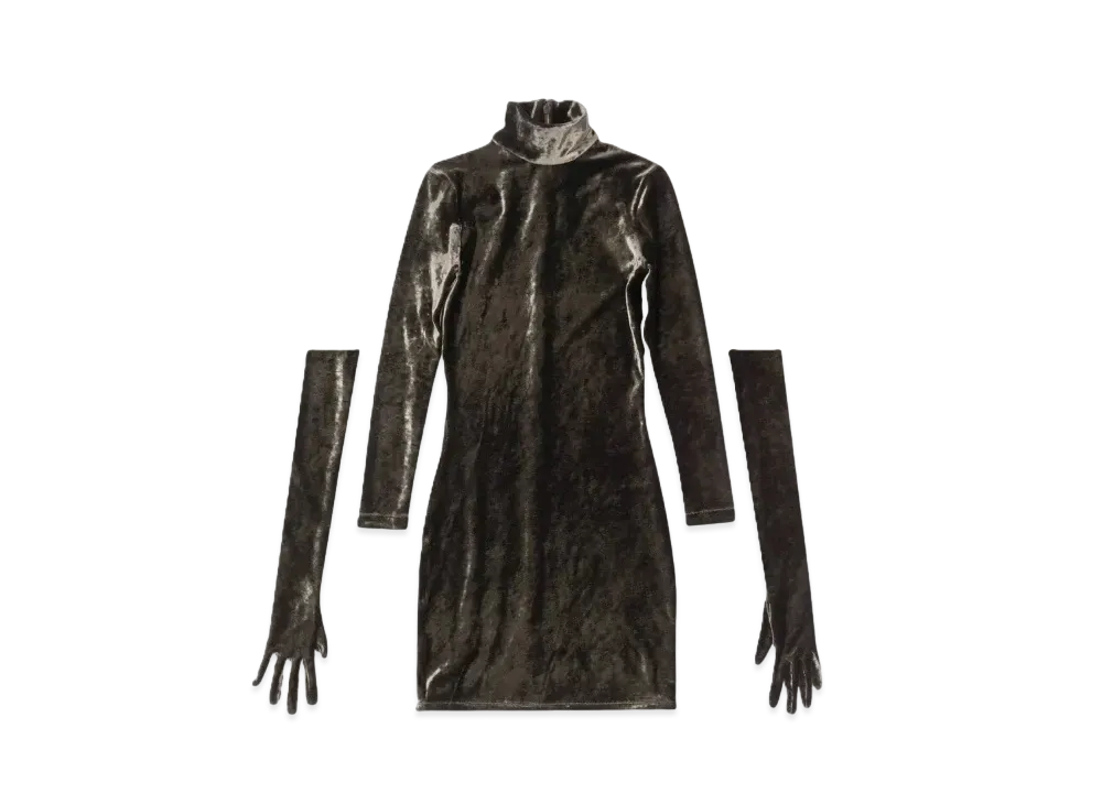 BALENCIAGA Women's Turtleneck Dresses "Coffee"