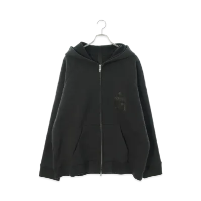Chrome Hearts Y Not Cross Patch Zip Up Hoodie "Black/Silver"