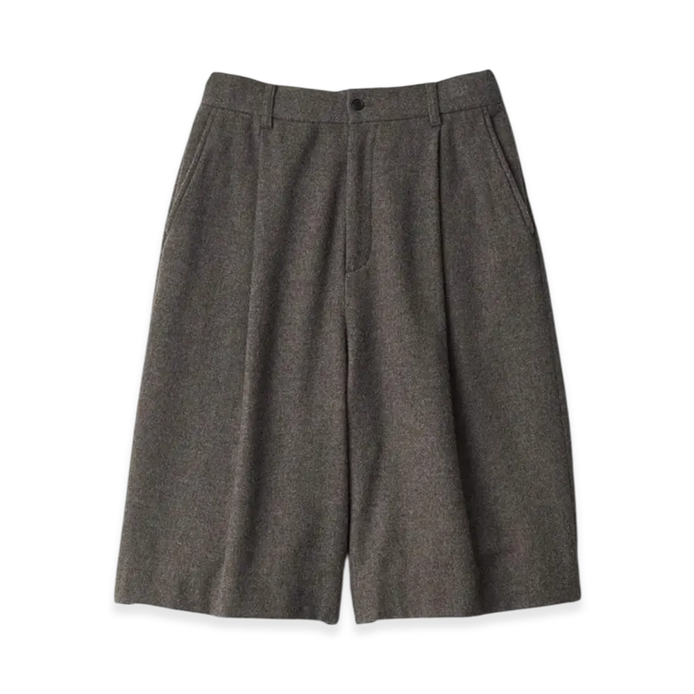 ssstein Wool/Cashmere Fleece Easy Short Trousers "Grey Brown"