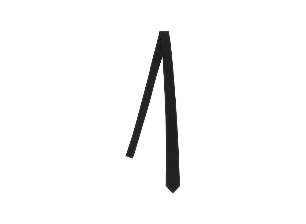 Saint Laurent Signature Evening Skinny Tie In Silk Grosgrain "Black"