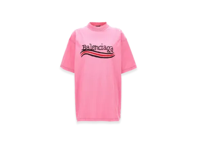 BALENCIAGA Women's Political Hand Drawn T-Shirt "Pink"