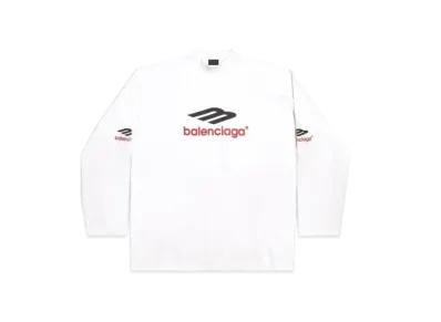 BALENCIAGA Men's 3B Sports Icon Long Sleeve T-shirt Oversized "White"