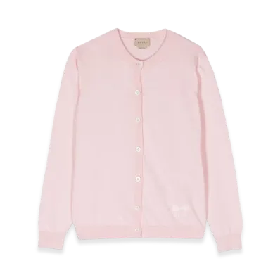 GUCCI Kids J L/S Cardigan Co W/Horsebit "Pink"