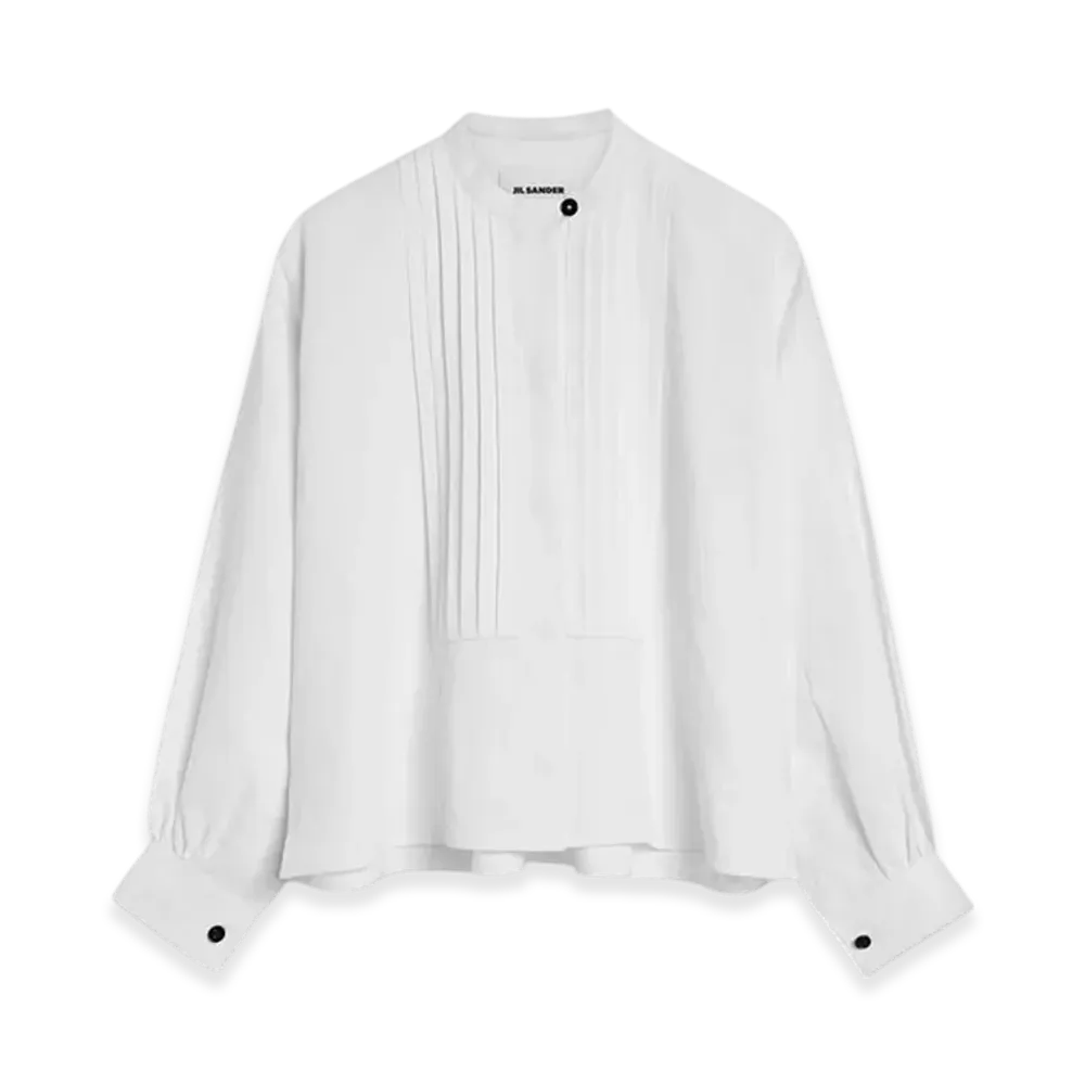 Jil Sander Linen Pleated Shirt "Optic White"