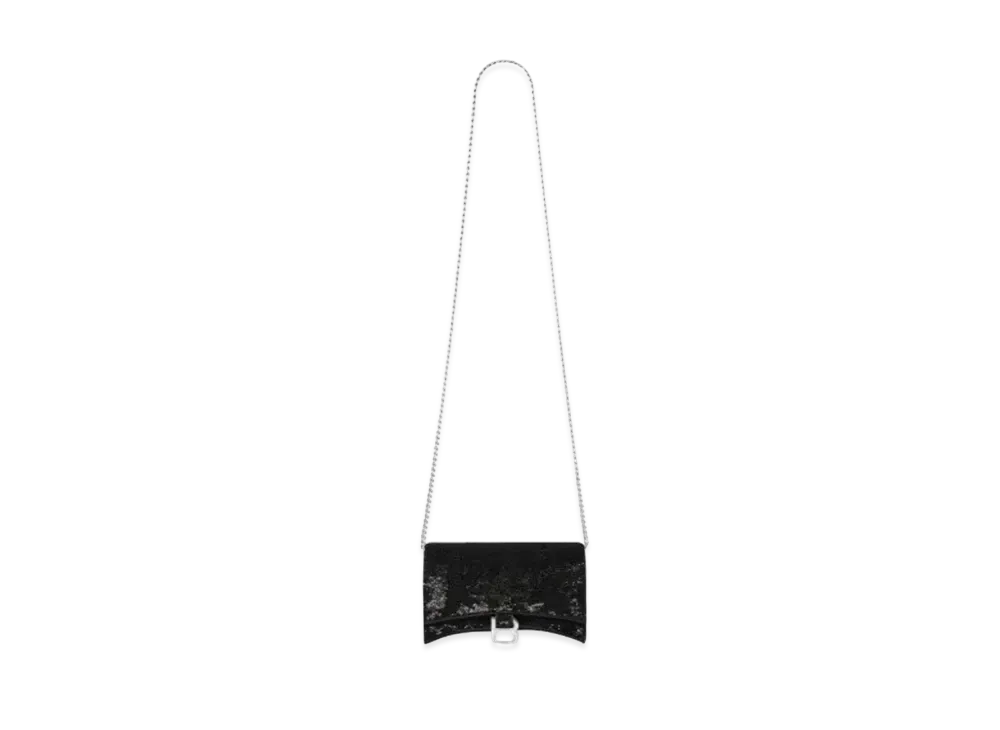 BALENCIAGA Hourglass Chain Wallet "Black"
