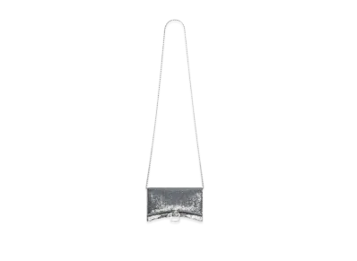 BALENCIAGA Hourglass Chain Wallet "Silver"