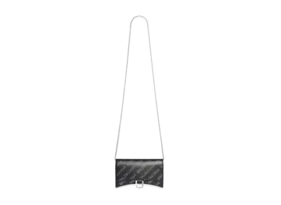 BALENCIAGA Hourglass Chain Wallet Sparkling Fabric "Silver"