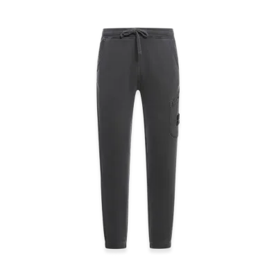 Stone Island 61141 Organic Cotton Diagonal Fleece Old Effect Cargo Jogger Pants with Pockets - 24FW "Lead Grey"