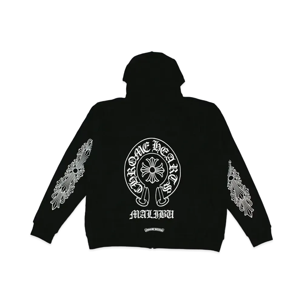 Chrome Hearts Malibu Exclusive Horseshoe Zip Up Hoodie "Black"