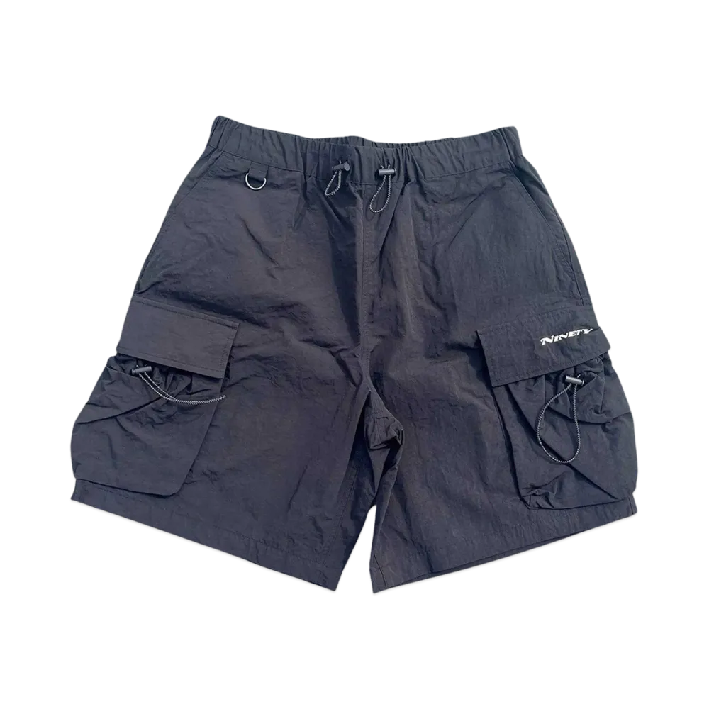 9090 Big Pocket Nylon Pants Half Pants "BLACK"