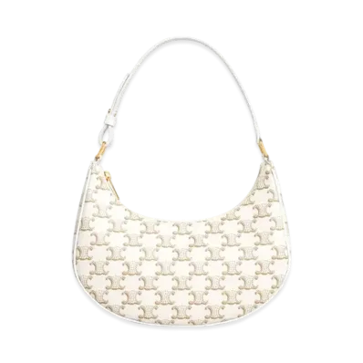 CELINE Ava Bag in Triomphe Canvas "White/White"