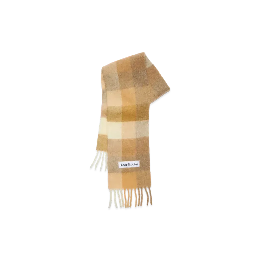 Acne Studios Mohair Check Scarf "White/Beige"