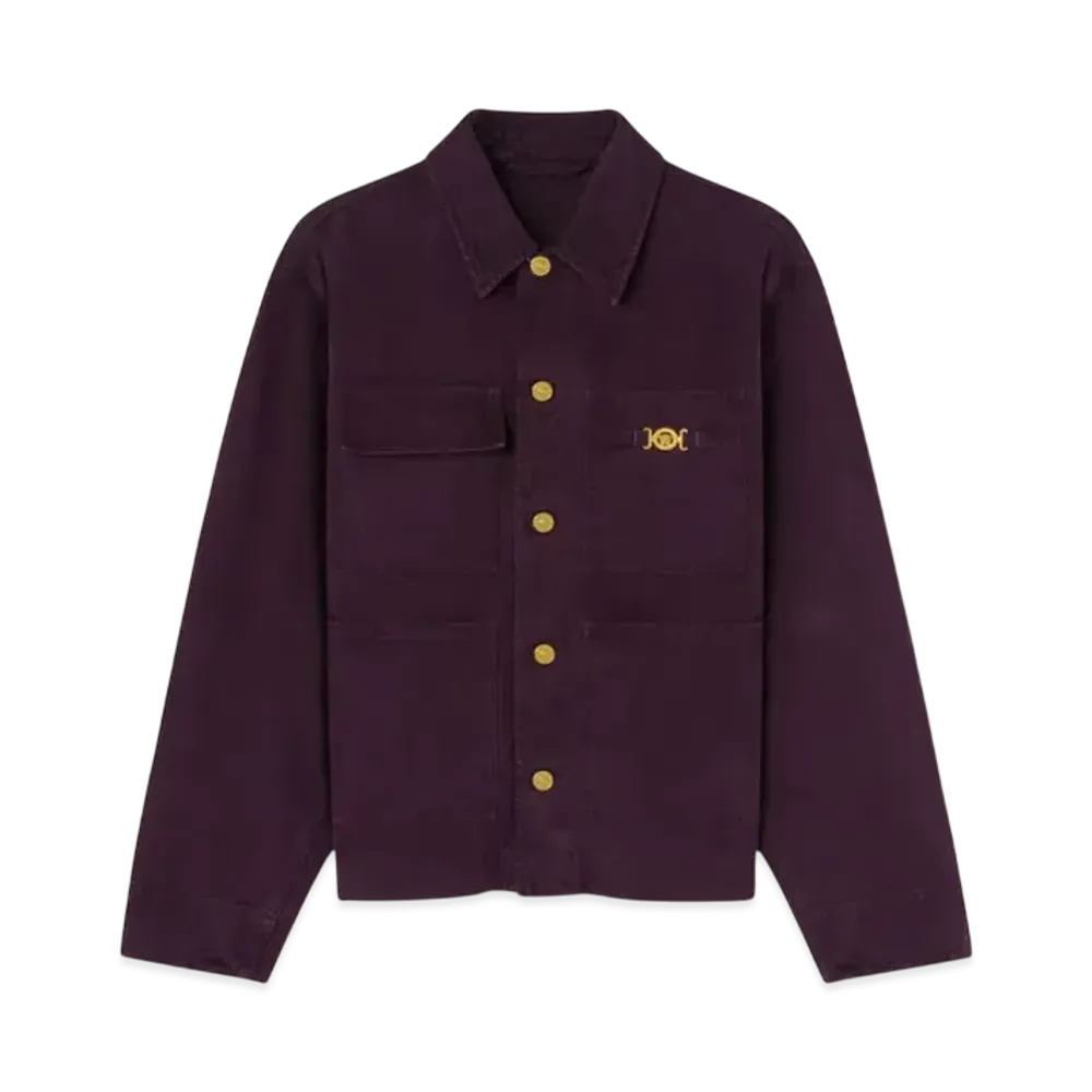 Versace Overdyed Canvas Carpenter Jacket "Burgundy"