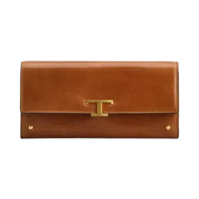 TOD'S Timeles Leather Wallet "Brown"