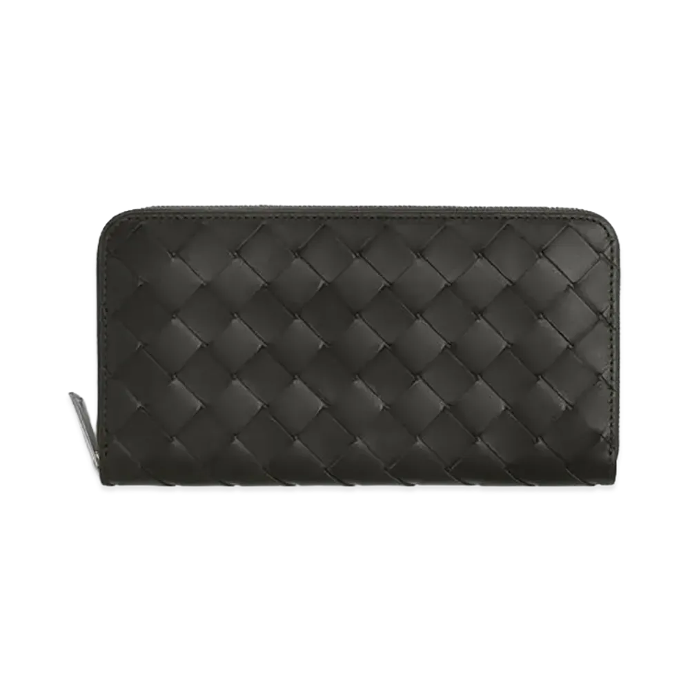 Bottega Veneta Intrecciato Zip Around Wallet "Graphite/Rainbow"