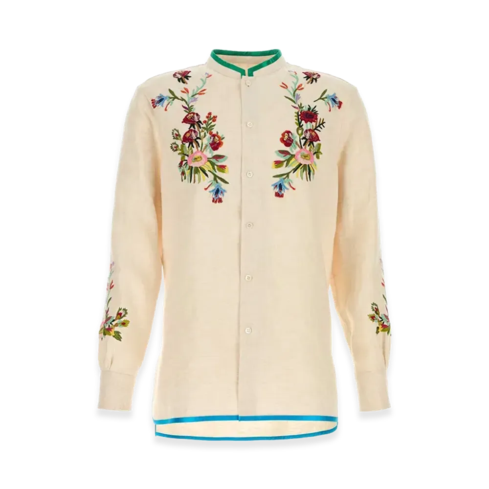 Valentino Linen Shirt "Ivory/White"