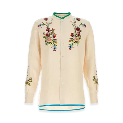 Valentino Linen Shirt "Ivory/White"