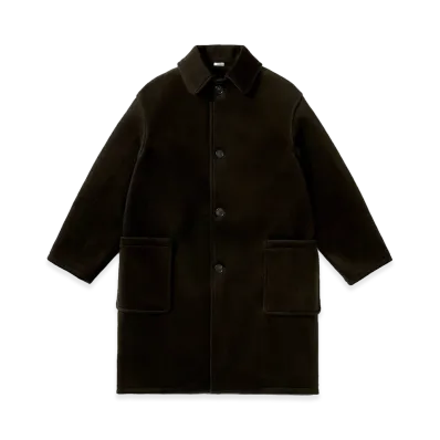 A.PRESSE Cashmere Wool Herringbone Prisoner Coat "Olive"