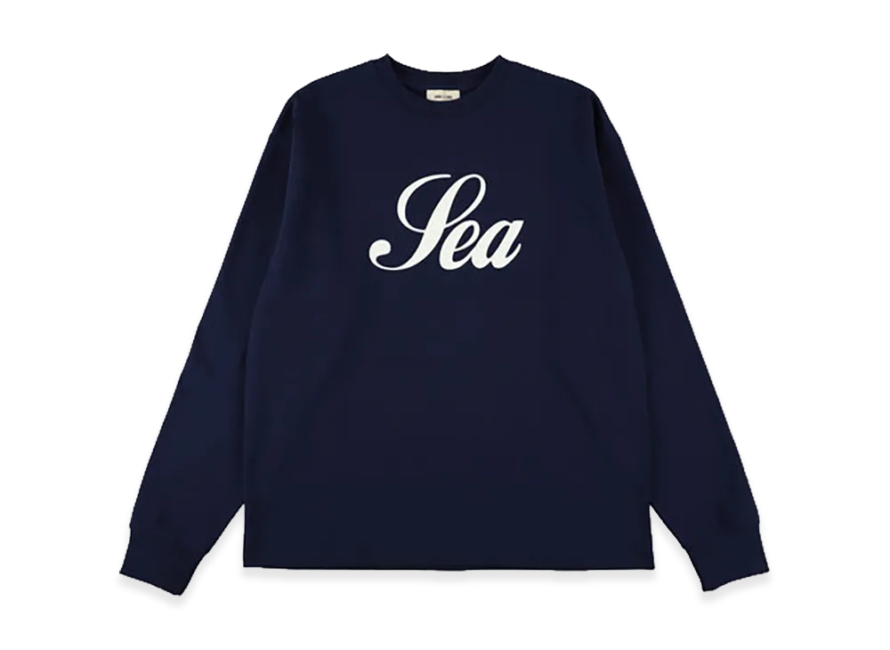 WIND AND SEA Script Sea L/S Tee "Navy"