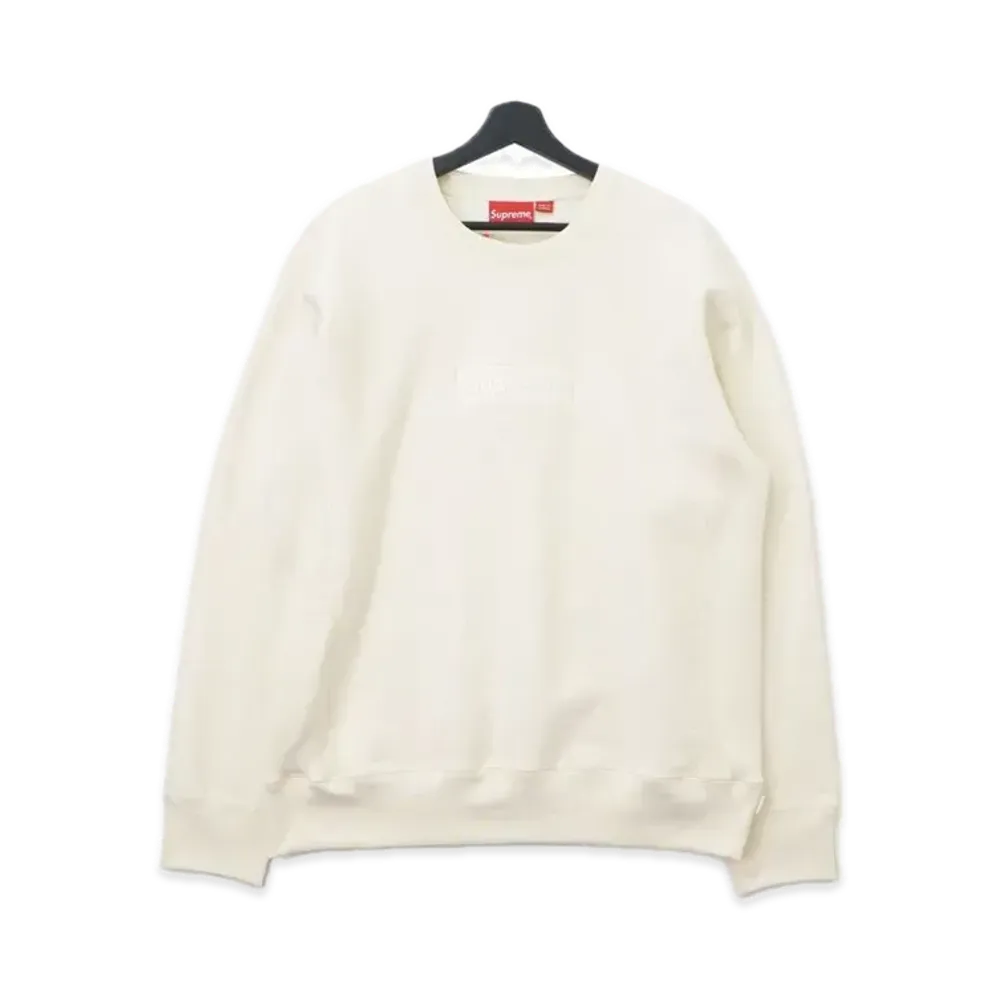 シュプリーム ボックス ロゴ クルーネック スウェットシャツ "アイボリー" (18FW)