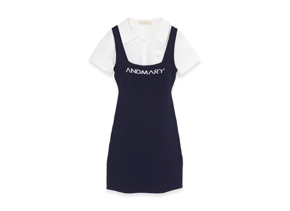 ANDMARY Women's Mew Shirts Set Mini Dress "Navy"