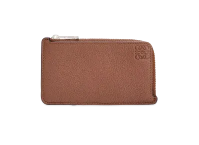 LOEWE Coin Cardholder In Soft Grained Calfskin "Cognac"