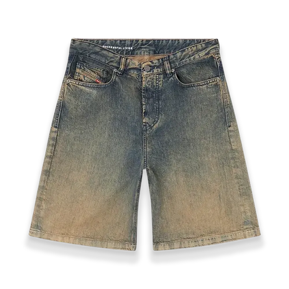Diesel De-Sire-Short-S Shorts In Fluid-Shaded Denim "Dark Blue"