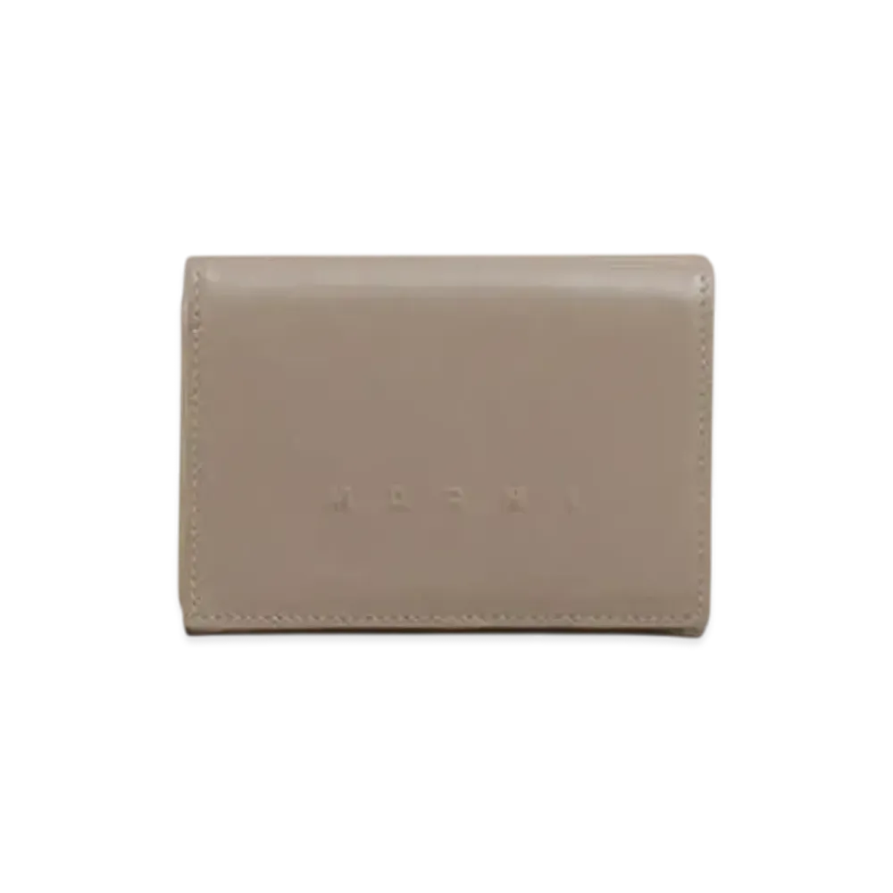 Marni Leather Trifold Wallet with Raised Marni Logo "Cork"