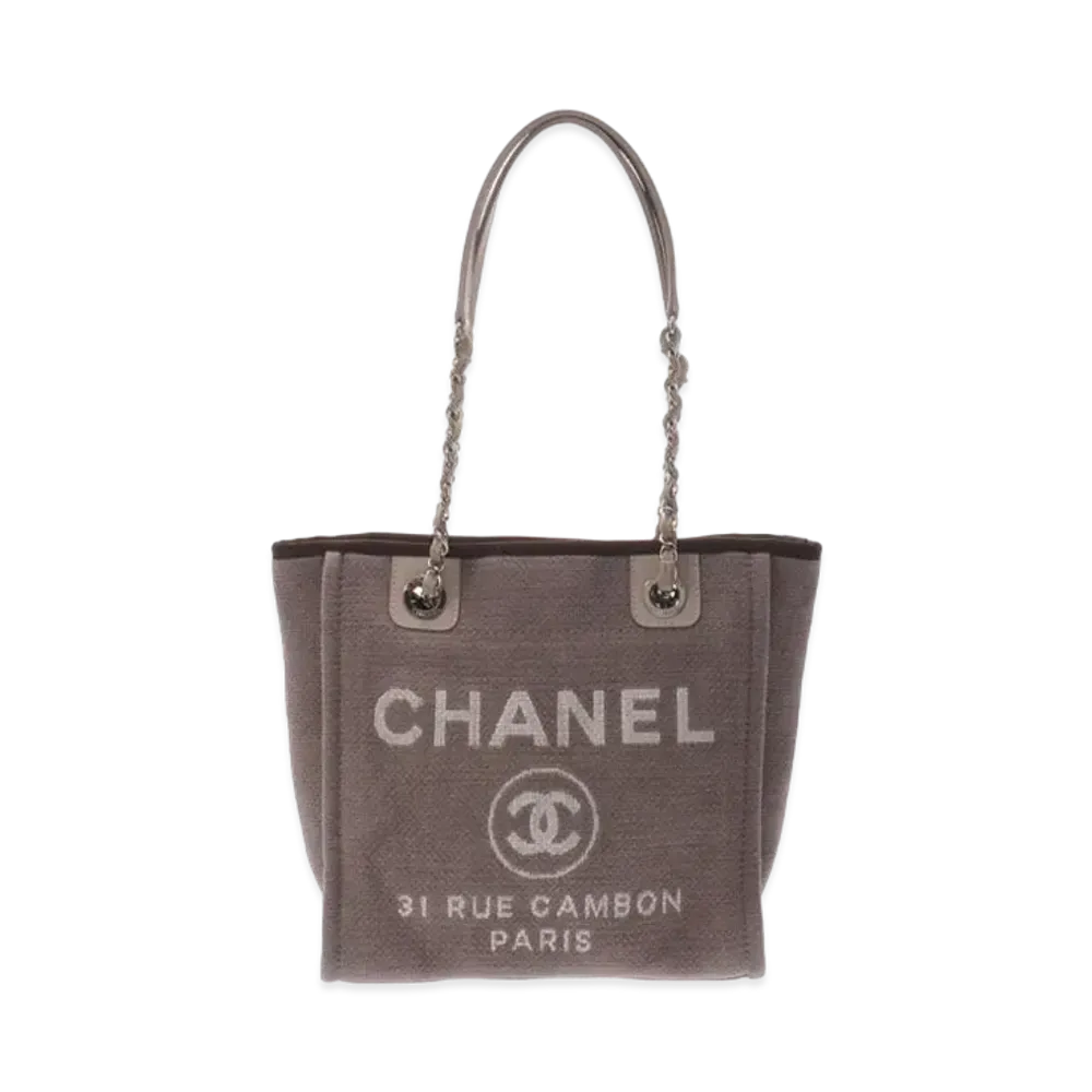 CHANEL Mini Deauville Tote Canvas "Beige/Silver"