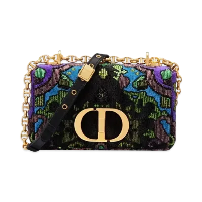 Dior Small Caro Bag Satin Embroidered Indian "Multicolor"
