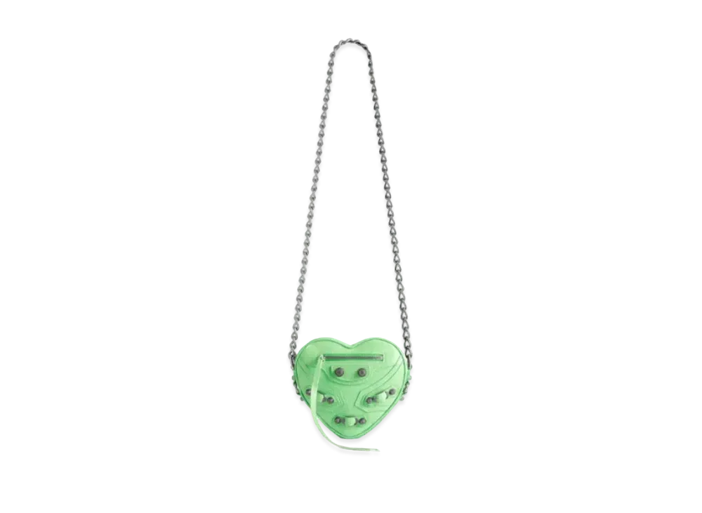 BALENCIAGA Le Cagole Heart Mini Bag "Light Green"