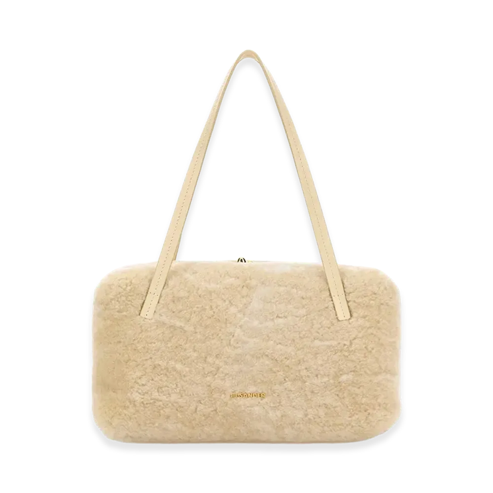 Jil Sander Women's Shearling Goji Pillow Handbag "Ivory"