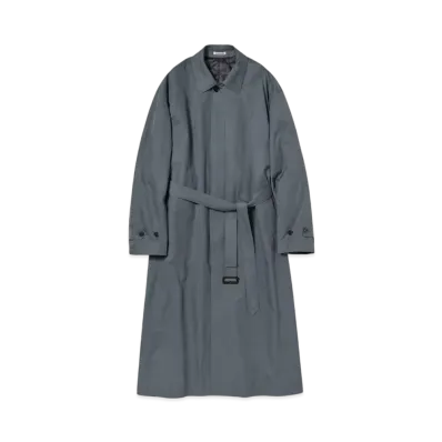 AURALEE Washed Finx Gabardine Soutien Collar Coat "Light Navy"