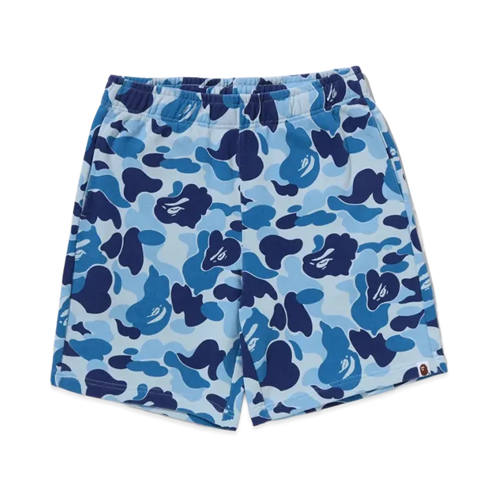 A BATHING APE ABC Camo Sweat Shorts "Blue"