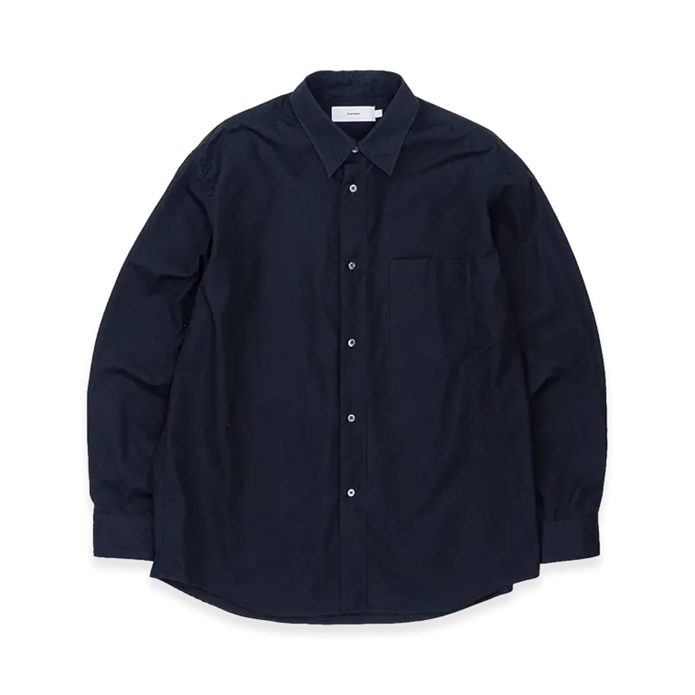 Graphpaper High Count Regular Collar Round Cut Shirt "Navy"