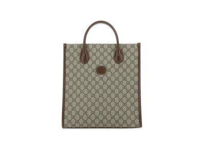 GUCCI GG Supreme Fabric And Leather Handbag "Printed"
