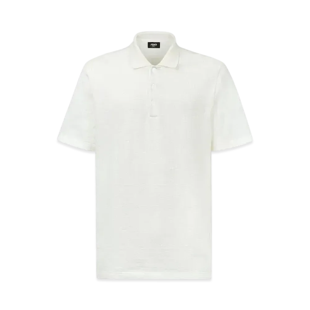 FENDI Men's FF Pique Polo Shirt "White"