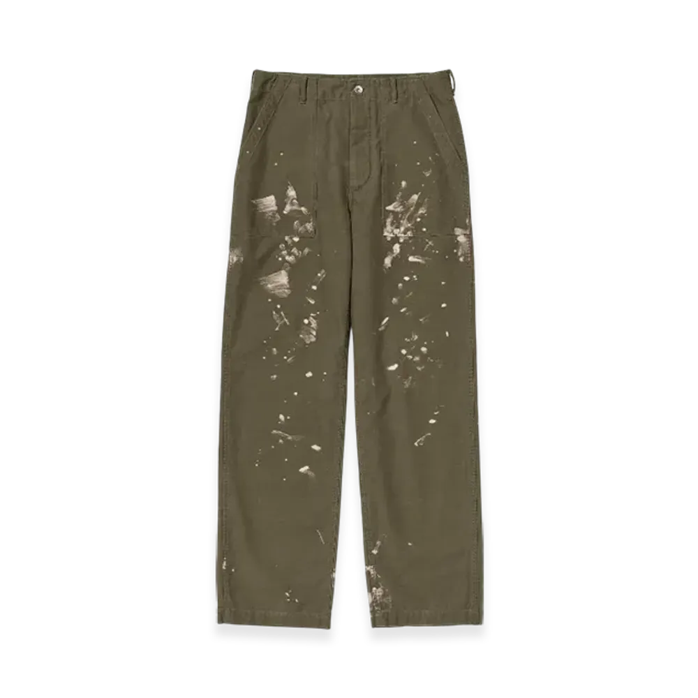 AURALEE Washed Baggy Satin Bleached Baker Pants "Khaki Brown"