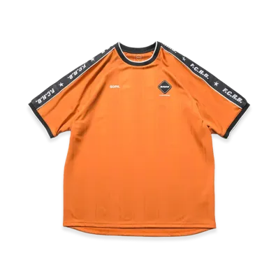 F.C.Real Bristol Shadow Weave Stripe S/S Top "Orange"