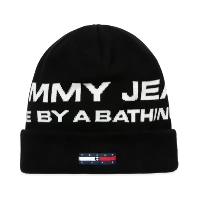 AAPE x Tommy Logo Jacquard Knit Cap "Black"