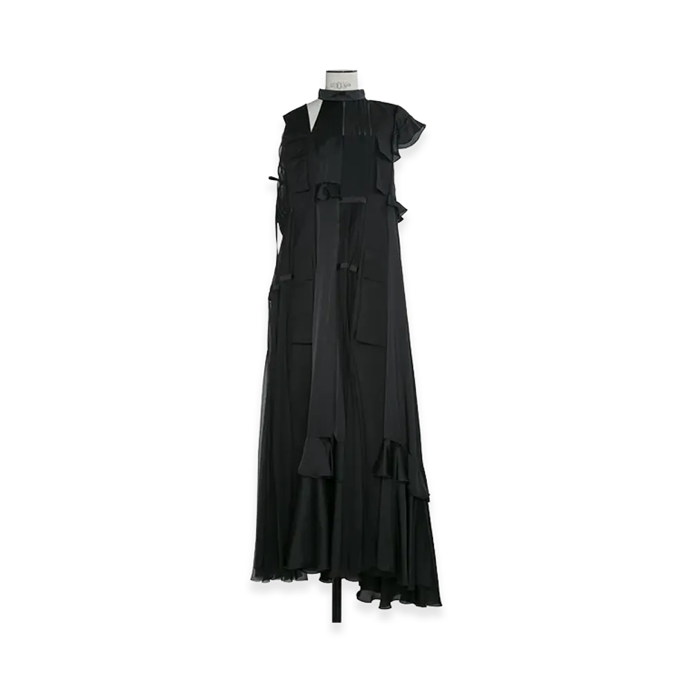 sacai Women's Fabric Mix Dress "Black"