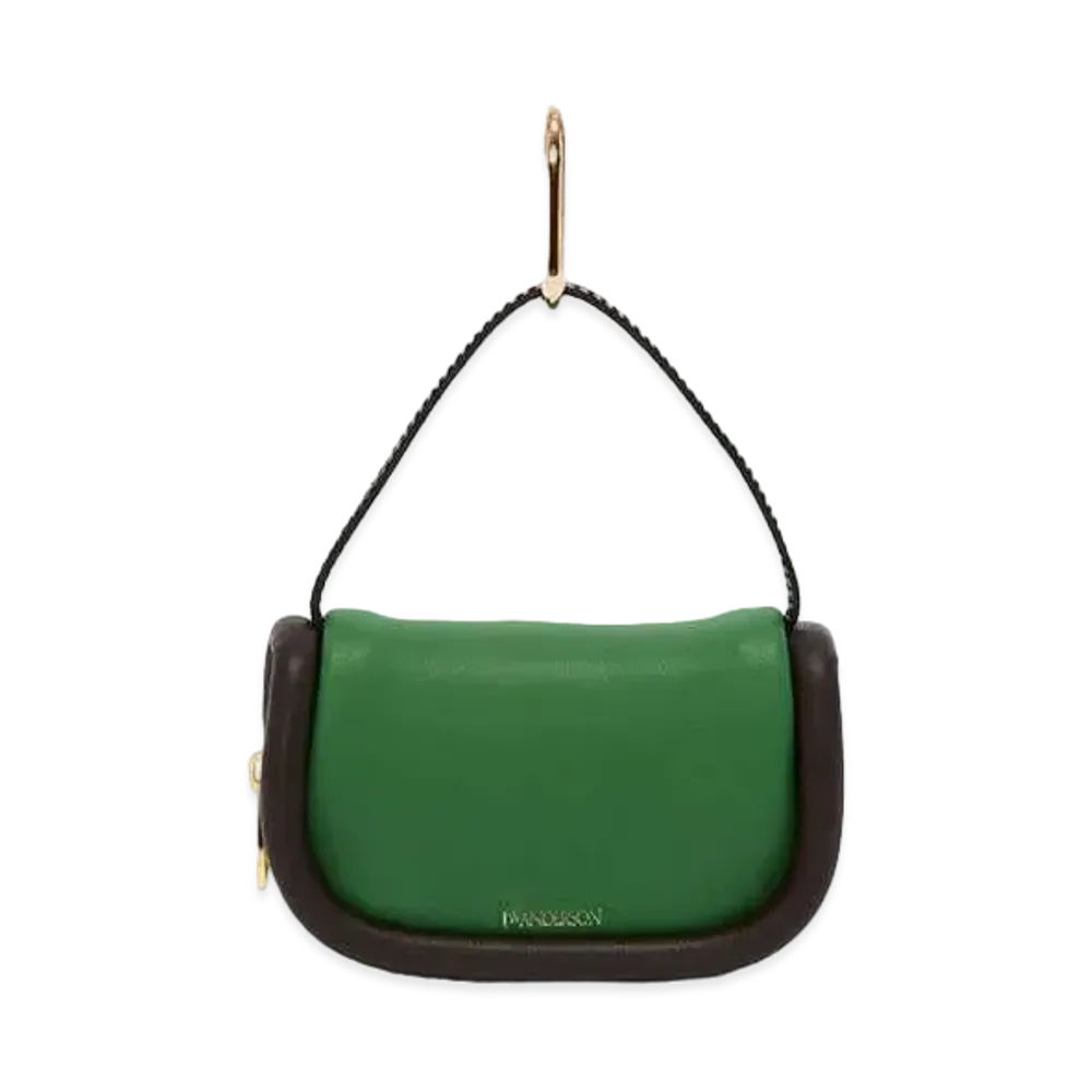 JW ANDERSON Bumper 7 Leather Bag Micro "Green/Mocha/Black"
